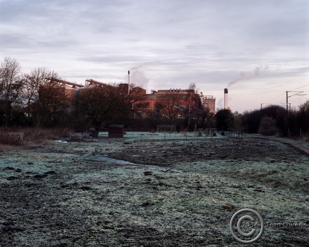 Muntons East aspect bathed in red light