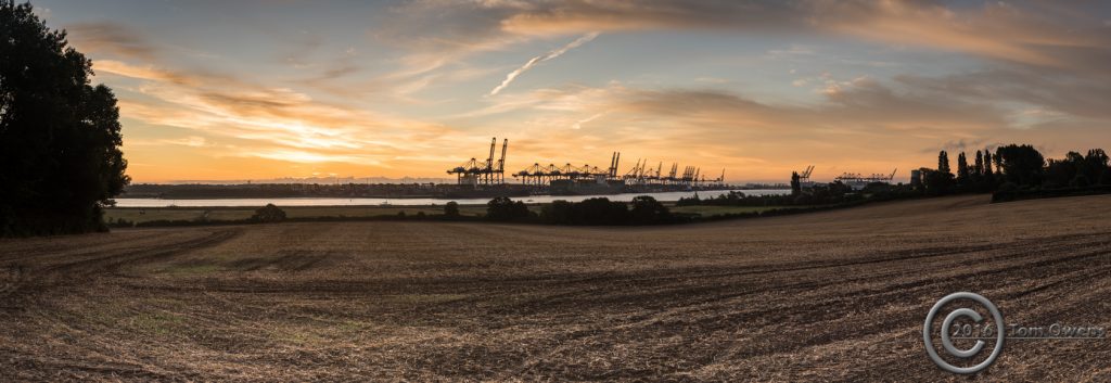 Felixstowe docks at dawn
