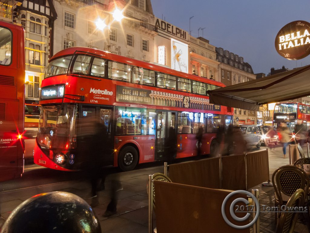 London bus at night